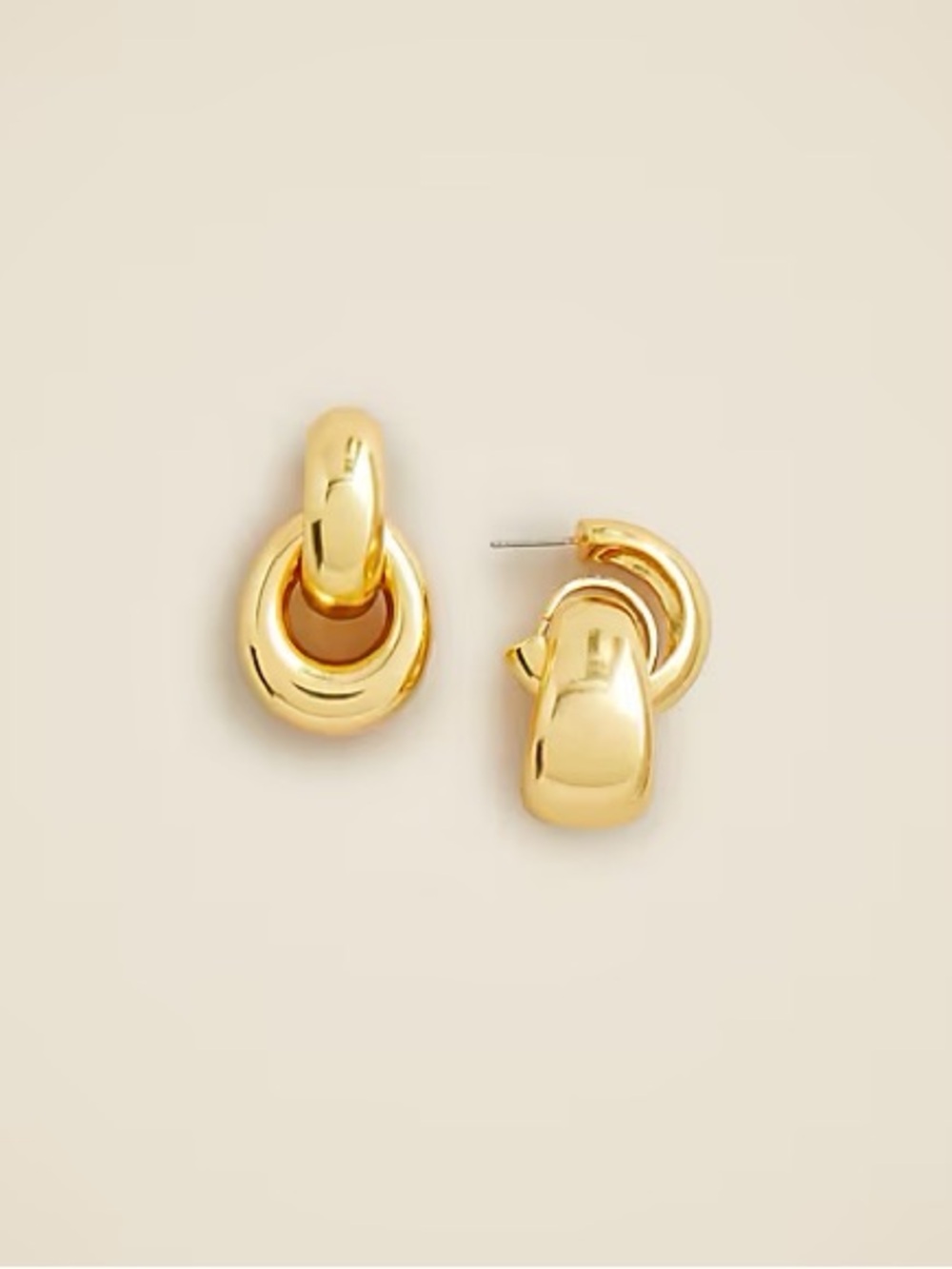 J. Crew Rounded Chain Earrings, Shiny Matte Gold